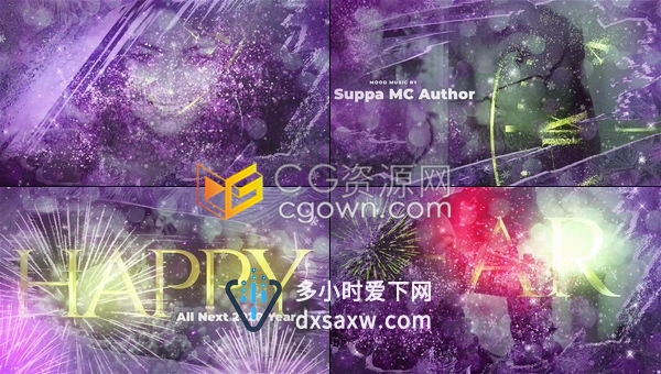 2020年新年倒计时神奇魔法粒子时钟计时器节日庆祝烟花动画开场-AE模板