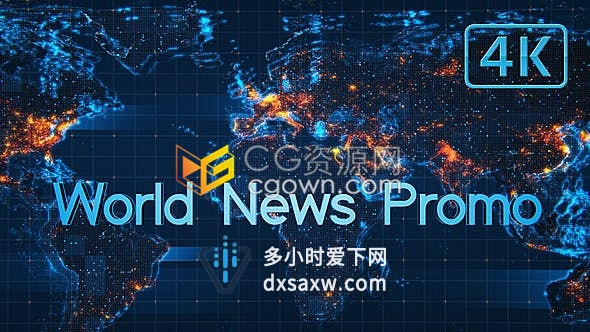 4k高科技信息模块化建设演示世界新闻广播设计包装电视宣传片-AE模板下载
