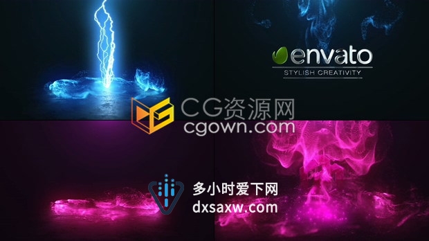 AE模板涡流闪电爆炸粒子动画介绍LOGO标志视频片头