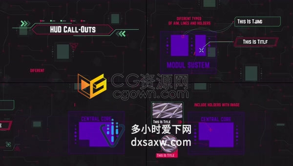 科学HUD信息呼出标注指示线科幻科技标题注释宣传片产品亮点包装-AE模板
