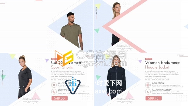 现代时尚幻灯片网上商店商店演示照片服装广告视频制作-AE模板下载