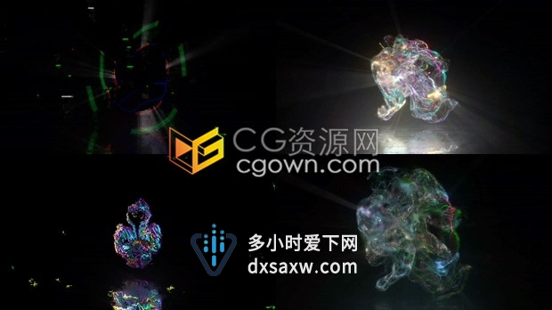 非常炫酷的能量流体演绎爆炸冲击抖动霓虹灯描边标志LOGO特效片头-AE模板