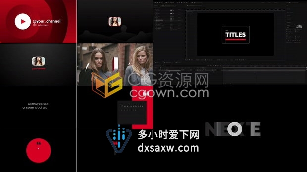 148种社交媒体视频包装元素社交媒体背景订阅按钮响应标题标注过渡4K动画-AE模板