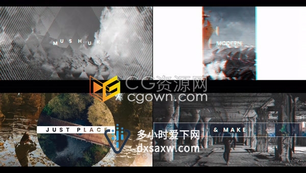 多种图形切换动态排版炫晕效果现代节奏感城市宣传片-AE模板下载