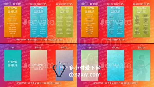 INS待办事项愿望清单展示社交媒体朋友圈手机竖屏宣传短视频-AE模板下载