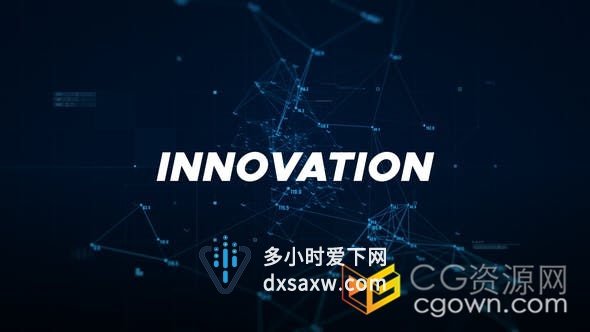 Plexus点线粒子网络HUD元素动画IT技术公司宣传视频背景科技感片头-AE模板