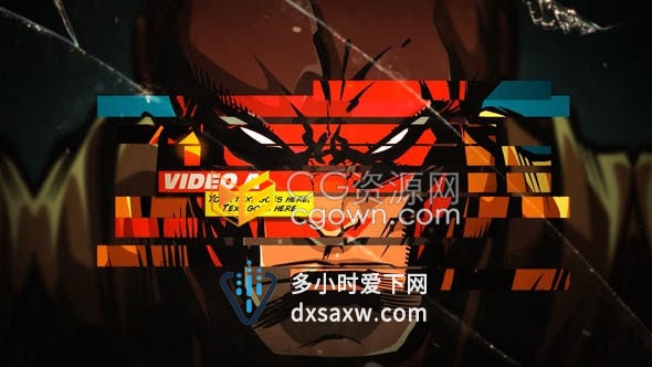 卡通动漫连环画游戏宣传动作面板标题动画视频开场白-AE模板下载