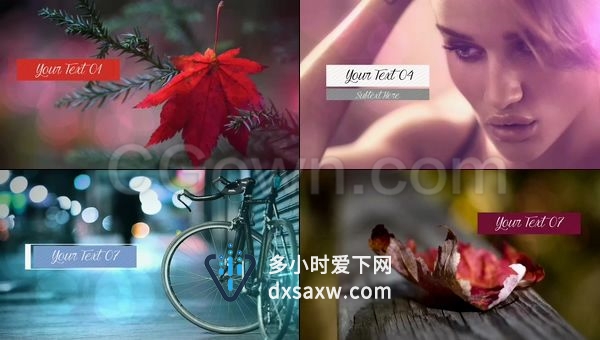 几何图形展开简单全帧干净漂亮图文幻灯片婚礼相册个人写真-AE模板下载