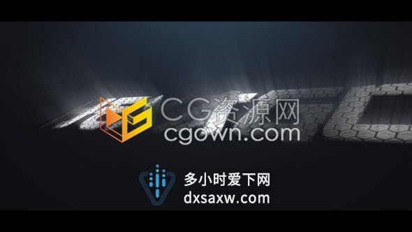 立体六边形蜂窝状分体式发光数字标志LOGO展示数字标题片头-AE模板下载