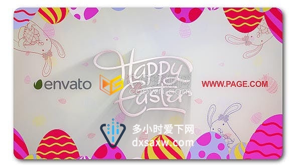 有趣多彩快乐复杂节标志片头卡通儿童节日问候AE模板
