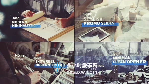 商务展示公司发展史现代企业产品介绍时间线简约幻灯片-AE模板下载