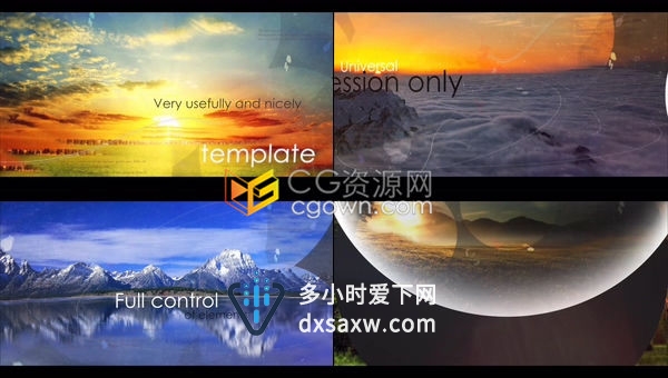 优雅视差圆效果图文展示线条跟踪制作专业漂亮的企业宣传片-AE模板