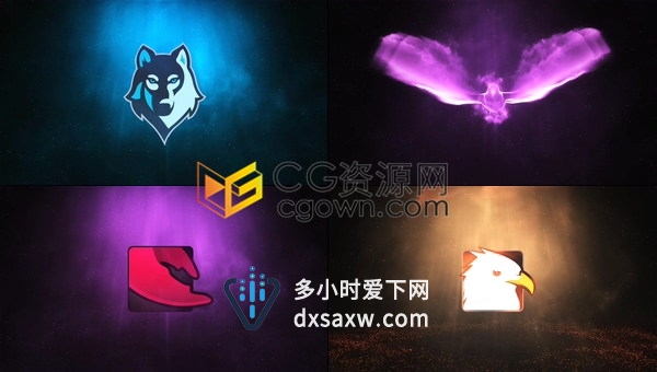 神奇科幻魔力鸟标志美丽翅膀煽动烟雾粒子特效LOGO片头-AE模板