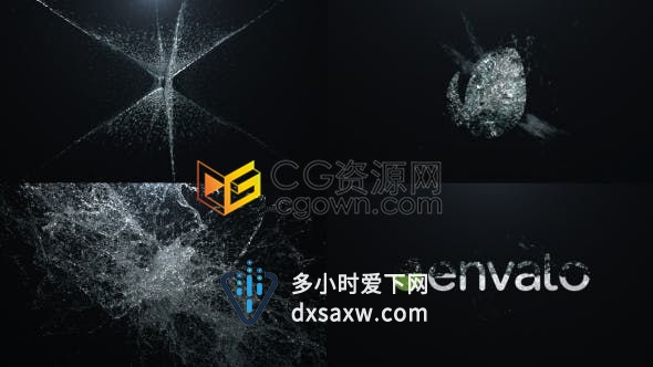 水滴碰撞水飞溅液体特效动画LOGO片头标志视频片头制作-AE模板