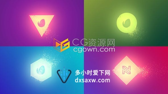 4K分辨率发光LOGO标志慢慢散发粒子动画效果视频片头-AE模板