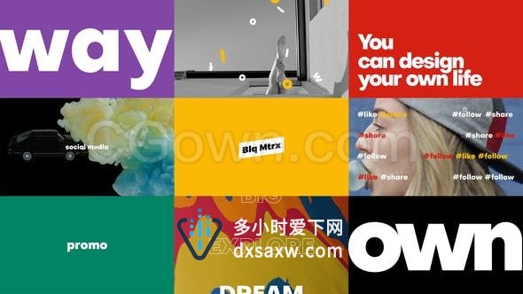 粗体打字机特效模板工程展示商业活动简约时尚介绍网站品牌宣传-AE模板下载