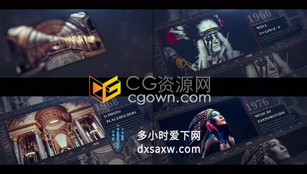 数字界面历史回忆企业纪录片史诗英雄电影预告片-AE模板/PR预设