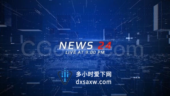 新闻广播设计包装片头科技广告应用程序企业演示开场动画-AE模板