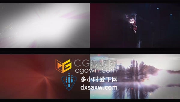 火花粒子飞舞视差特效动感图文宣传标题介绍视频预告片-AE模板下载