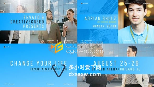 AE模板-商务演讲幻灯片演示企业峰会培训活动会议宣传视频