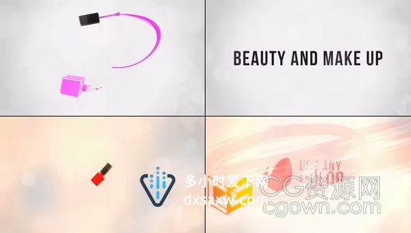 AE模板-魅力彩色笔刷艺术效果美容化妆品介绍品牌LOGO展示