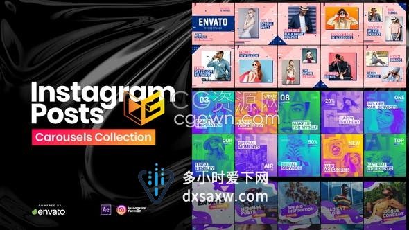 50个社交媒体时尚标题版式各种动态海报产品广告宣传场景-AE模板下载