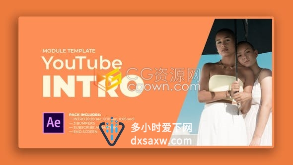 YouTube视频制作现代短片简介订阅字幕条效果动画设计-AE模板下载