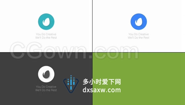 干净轻盈鲜艳快速标志演绎时尚LOGO动画-AE模板