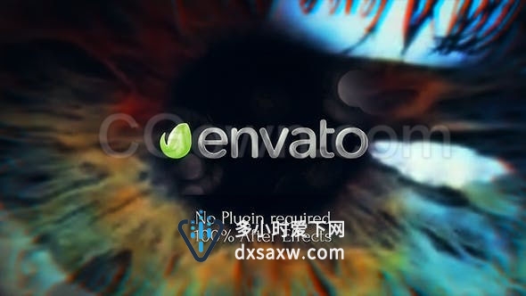 AE模板下载眼睛标志演绎睁眼深邃瞳孔快速演变LOGO动画