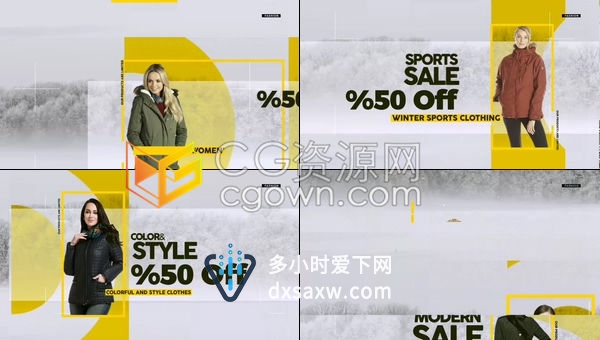 流行市集时装市场商场商店广告宣传片网上商店在线视频-AE模板