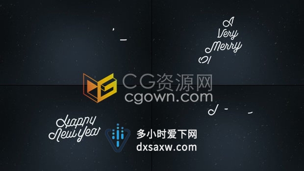 6种新年圣诞节字幕标题手写效果动画Christmas Titles工程-AE模板下载