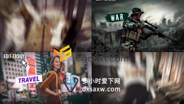 3D分层效果介绍人物动画效果片头游戏体育战争电影视频-AE模板下载