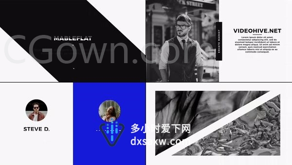 抽象场景演示企业标题动画幻灯片时尚包装-免费AE模板下载