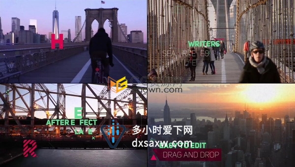 数字科技感失真故障效果图文展示动画游戏互联网现代企业宣传片头-AE模板下载