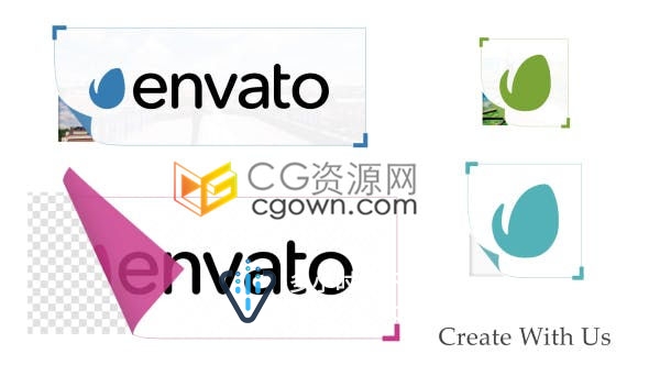 实用经典现代公司LOGO标志片头长和方形线框展开翻脚动画-AE模板下载