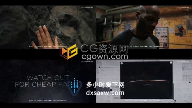 金属文字烟雾粒子动画介绍游戏宣传或者动作电影预告片视频制作-AE模板下载