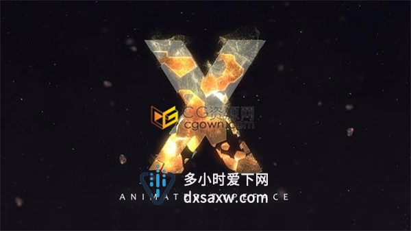 26个字母表粉碎断裂特效动画组合成英文标题排版宣传序列-AE模板下载