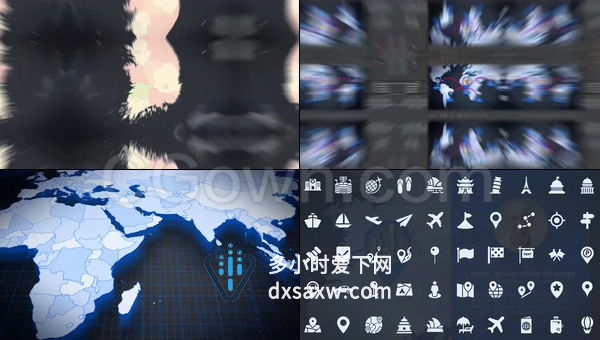 韩国地图工具包信息图表映射标记图像集合电子商务外贸业务营销演示模板-AE模板