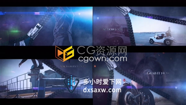 独特拉链解压效果展示健身馆宣传动作电影预告片演示-AE模板下载