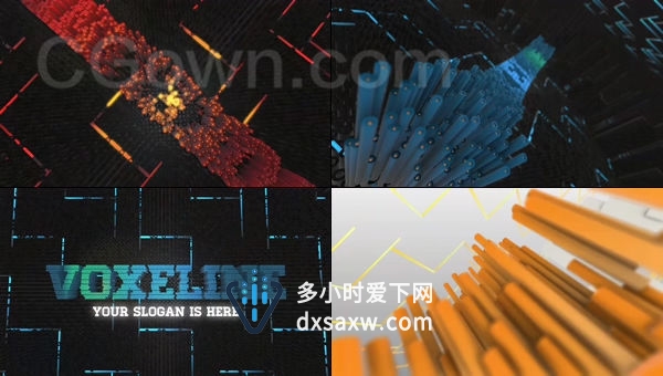 三维空间感动作快速新闻广播文本标志动画-AE模板