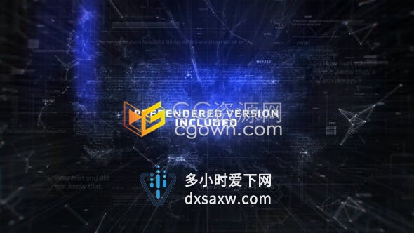 AE模板-HUD全息科技界面未来感标题动画计算机游戏网络安全宣传预告片