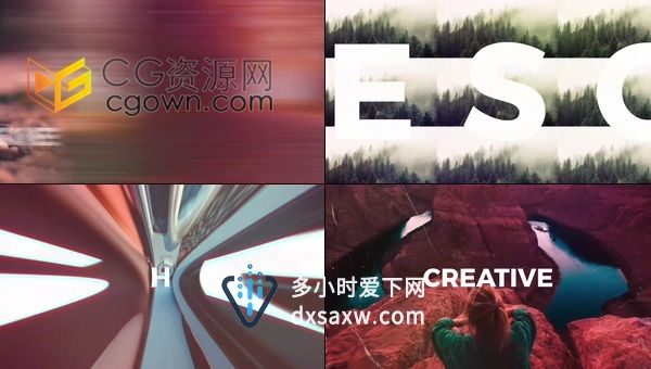 AE模板-现代快速动态幻灯片企业活动开幕商业宣传冒险旅行幻灯片开场