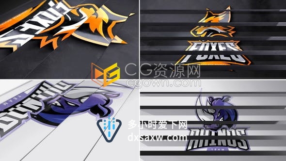 3D翻转面板动画演绎LOGO视频片头效果制作-AE模板