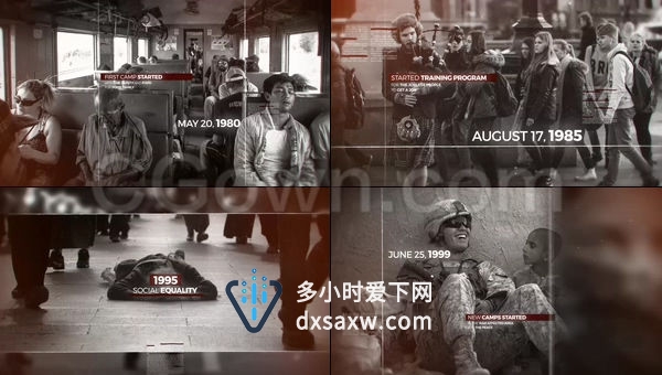 怀旧纪录片历史时间线公司发展历程回忆宣传片-AE模板下载