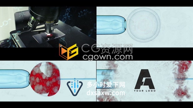 AE模板关于生物学病毒医学科学方面宣传视频LOGO动画片头