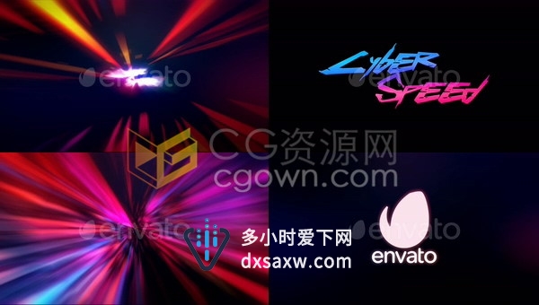 多彩色流光网速特效演绎网络互联网公司LOGO视频片头-AE模板下载
