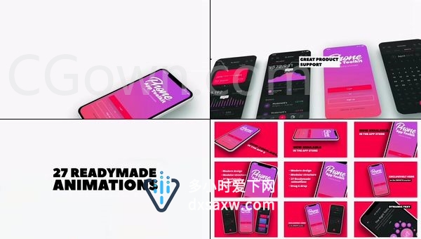 手机应用推广工具包苹果iPhone x样机移动程序App演示-AE模板下载