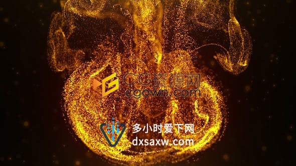 抽象流动粒子慢动作掉落提示标志LOGO动画-AE模板下载