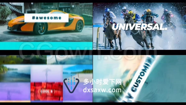 4K分辨率快速展示清爽假日旅行宣传视频相册时尚简约开场动画-AE模板