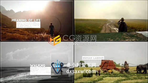 三维视差幻灯片文字标题介绍物事或人物动画相册视频宣传-AE模板下载